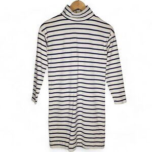 Vineyard Vines Dress Women's Funnel Neck Pullover Zip Back Striped Nautical XXS